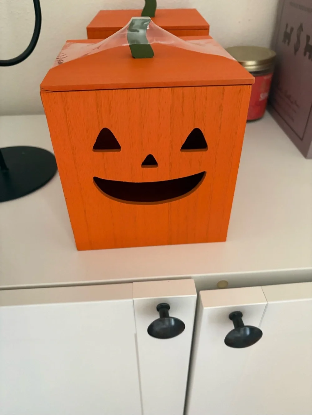 Target Bullseye Playground Wood Tissue Holder Box JackOLantern Pumpkin Halloween